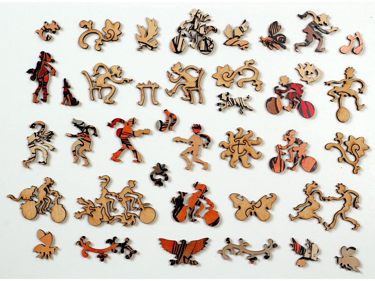 The whimsy pieces that can be found in the puzzle, Cycles Perfecta.