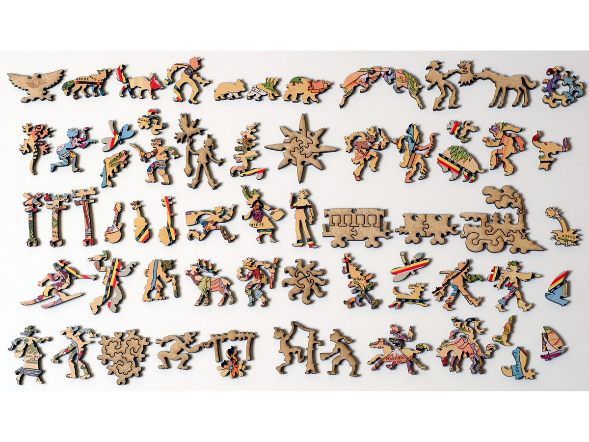 The whimsy pieces that can be found in the puzzle, Denver & Rio Grande Western Railroad.