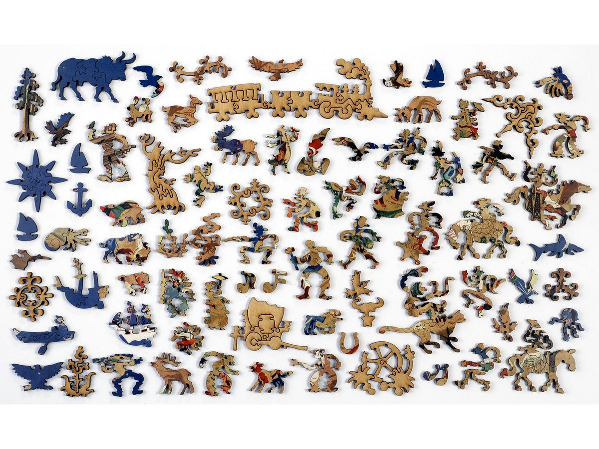 The whimsy pieces that can be found in the puzzle, William Gropper's American Folklore.