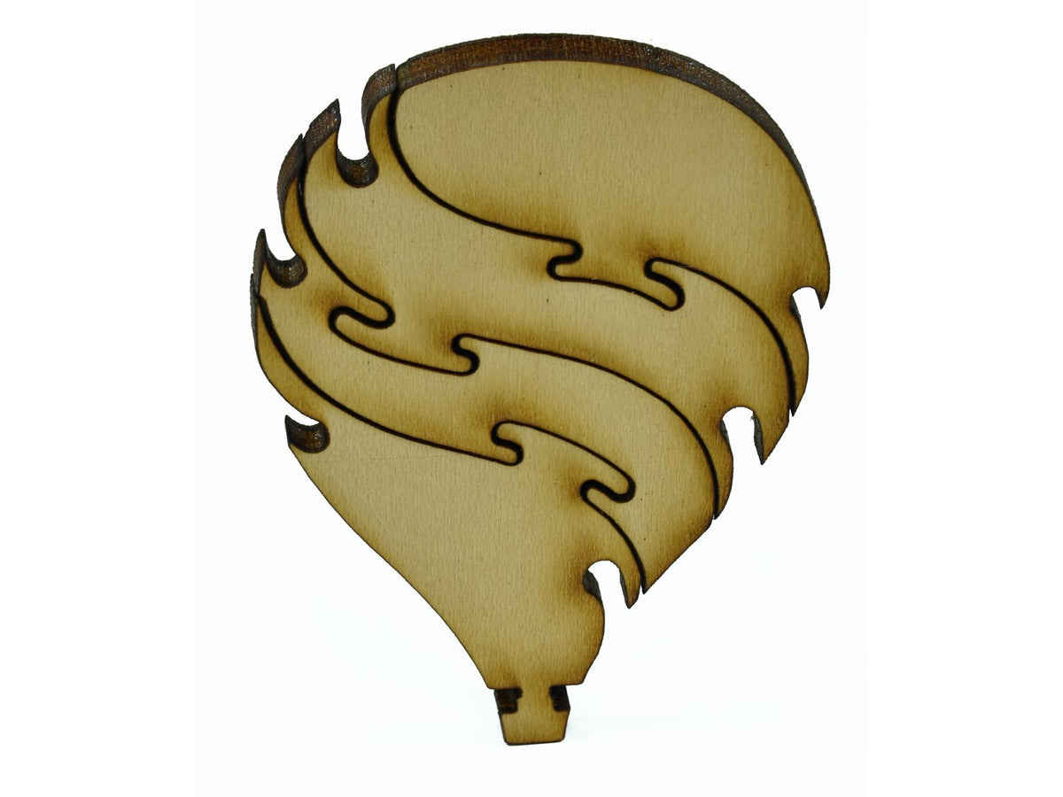 A closeup of pieces in the shape of a Hot Air Balloon.