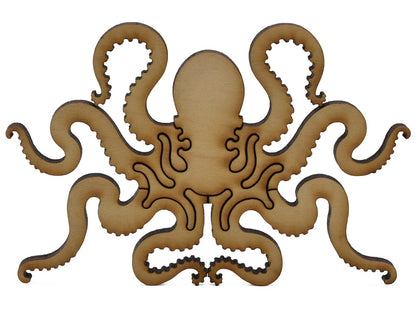 A closeup of pieces shaped like a large octopus.
