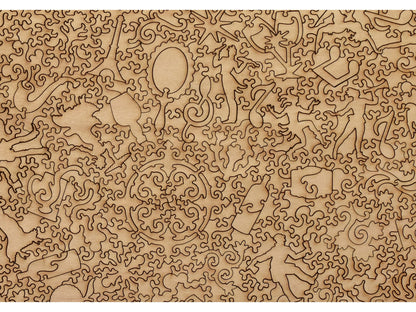 A closeup of the back of the puzzle, A Bar at the Folies-Bergère, showing the detail in the pieces.