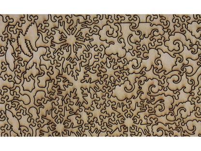 A second closeup of the back of the puzzle, A Winter's Day, showing the detail in the pieces.