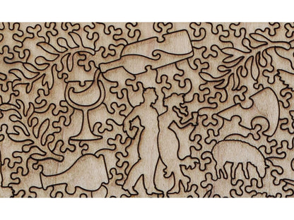 Second image for A closeup of the back of the puzzle, The Basque Coast, showing the detail in the pieces.