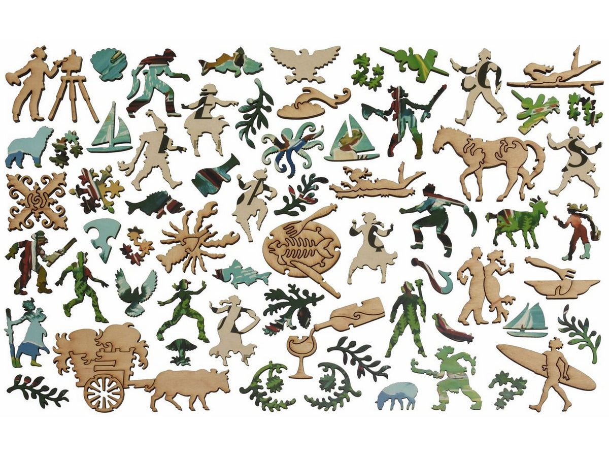 The whimsies that can be found in the puzzle, The Basque Coast.