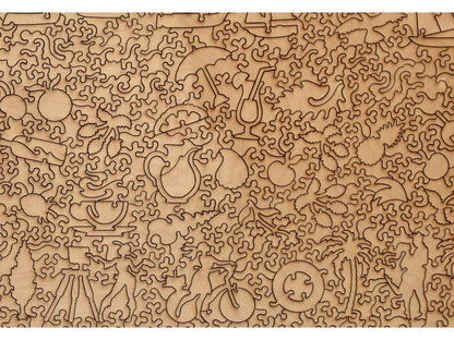 A closeup of the back of the puzzle, Beachside Palette, showing the detail in the pieces.