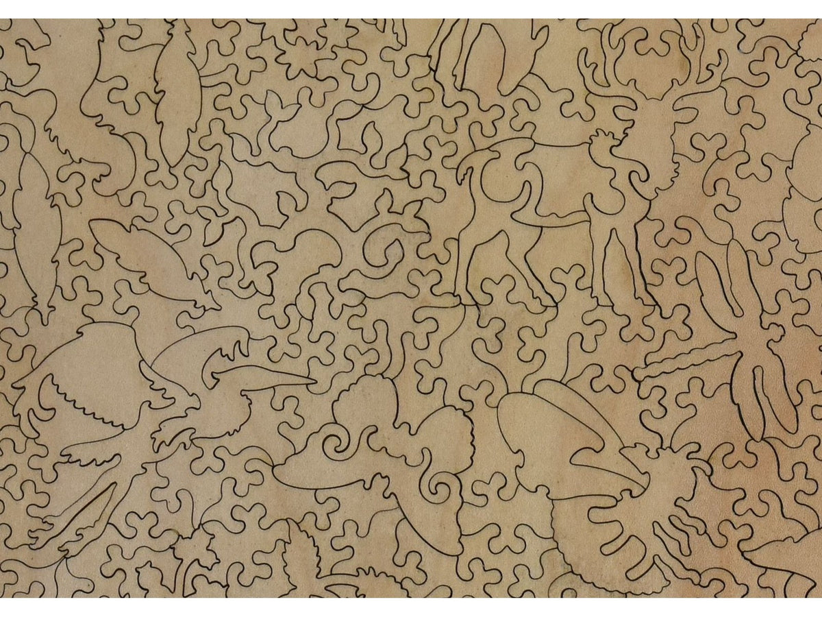 Second image for A closeup of the back of the puzzle, Black Bear, showing the detail in the pieces.