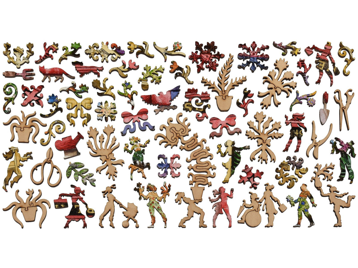 The whimsy pieces that can be found in the puzzle, Blakes of Chelsea.