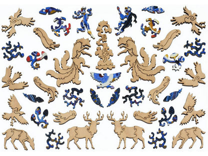 The whimsies that can be found in the puzzle, Blue Forest.