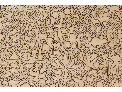 A closeup of the back of the puzzle, Cactus Above the Chama, showing the detail in the pieces.