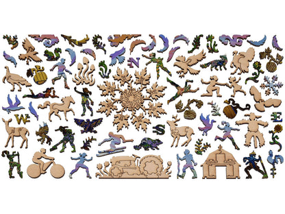The whimsy pieces that can be found in the puzzle, Changing Seasons, Changing Light.