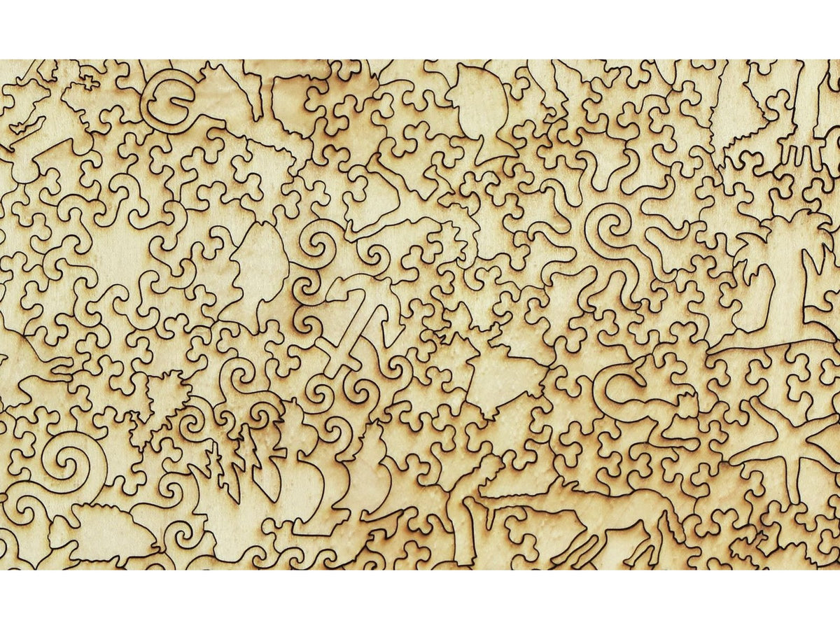 A closeup of the back of the puzzle, Children Playing on the Beach.