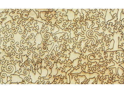 A closeup of the back of the puzzle, Children Playing on the Beach.