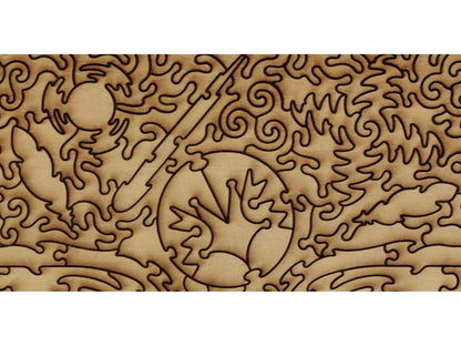 A closeup of the back of the puzzle, Chimney Rock, showing the detail in the pieces.