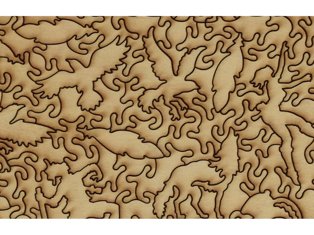 A closeup of the back of the puzzle, Chimney Rock, showing the detail in the pieces.