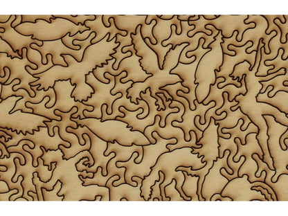 A closeup of the back of the puzzle, Chimney Rock, showing the detail in the pieces.