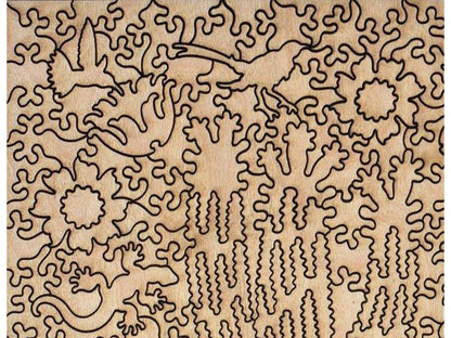 A closeup of the back of the puzzle, Cholla and Sahuaro, showing the detail in the pieces.