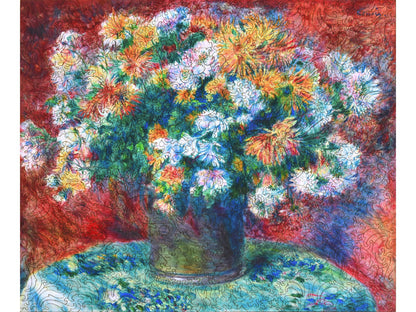 The front of the puzzle, Chrysanthemums.