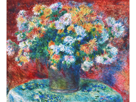 The front of the puzzle, Chrysanthemums.