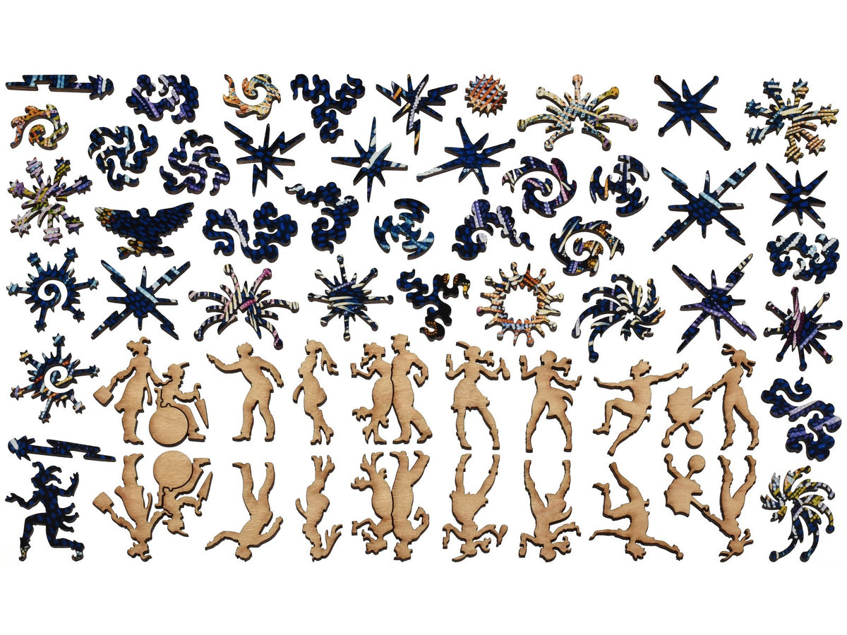 The whimsy pieces that can be found in the puzzle, City Celebration.