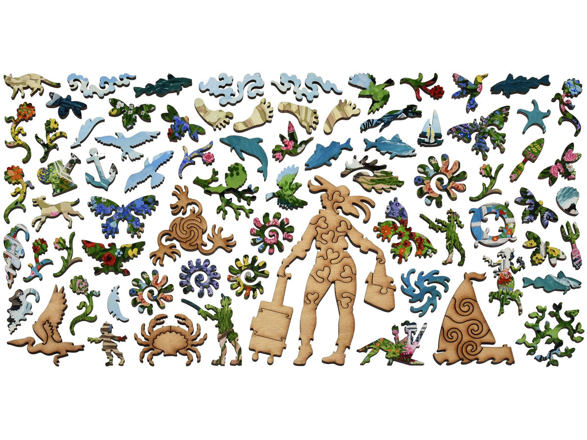 The whimsy pieces that can be found in the puzzle, Coastal Calling.