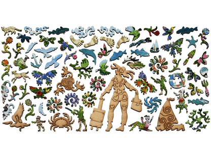 The whimsy pieces that can be found in the puzzle, Coastal Calling.