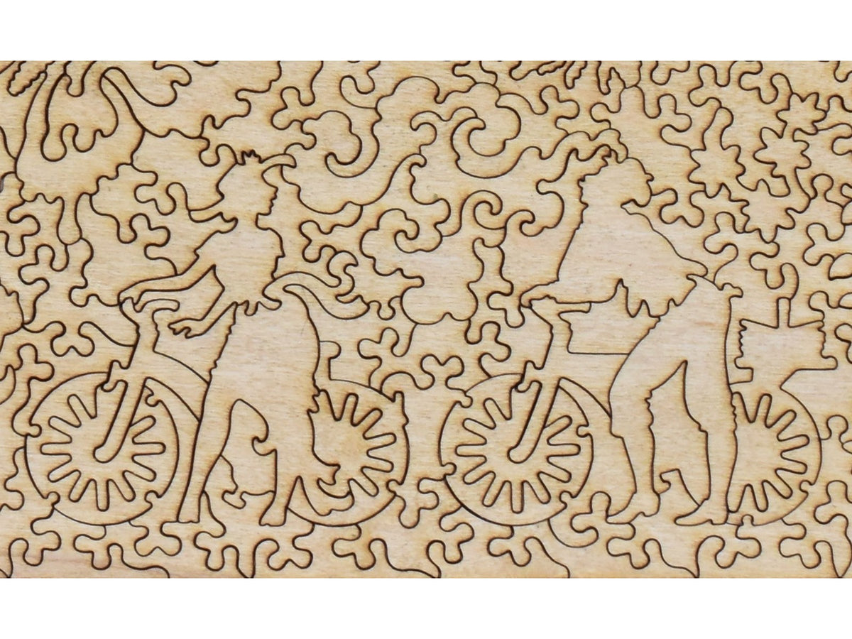 Second image for A closeup of the back of the puzzle, Coastal Landscape with Blooming Lilac Bush, showing the detail in the pieces.