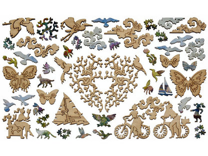 The whimsies that can be found in the puzzle, Coastal Landscape with Blooming Lilac Bush.