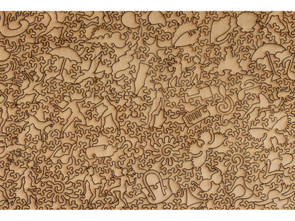 A closeup of the back of the puzzle, Coastal Pastimes, showing the detail in the pieces.