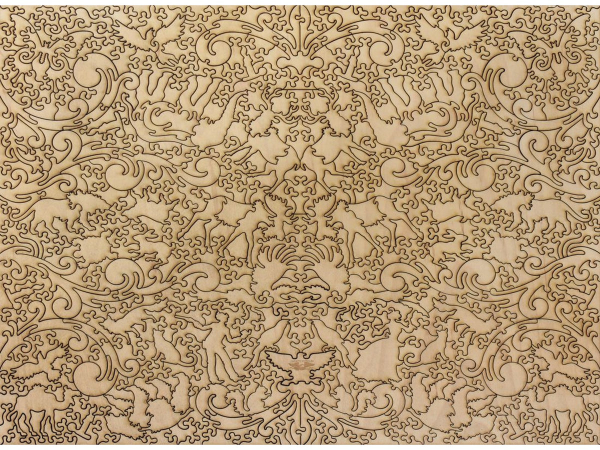 The back of the puzzle, Cutout of Animals.