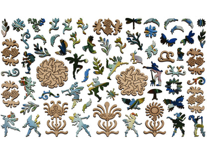The whimsy pieces that can be found in the puzzle, Dance of Spring.