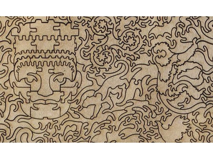 A closeup of the back of the puzzle, Elephant Pool, showing the detail in the pieces.