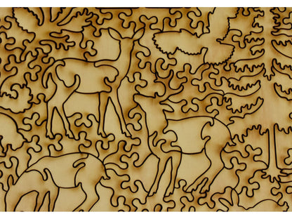 A closeup of the back of the puzzle, Foraging at First Light.