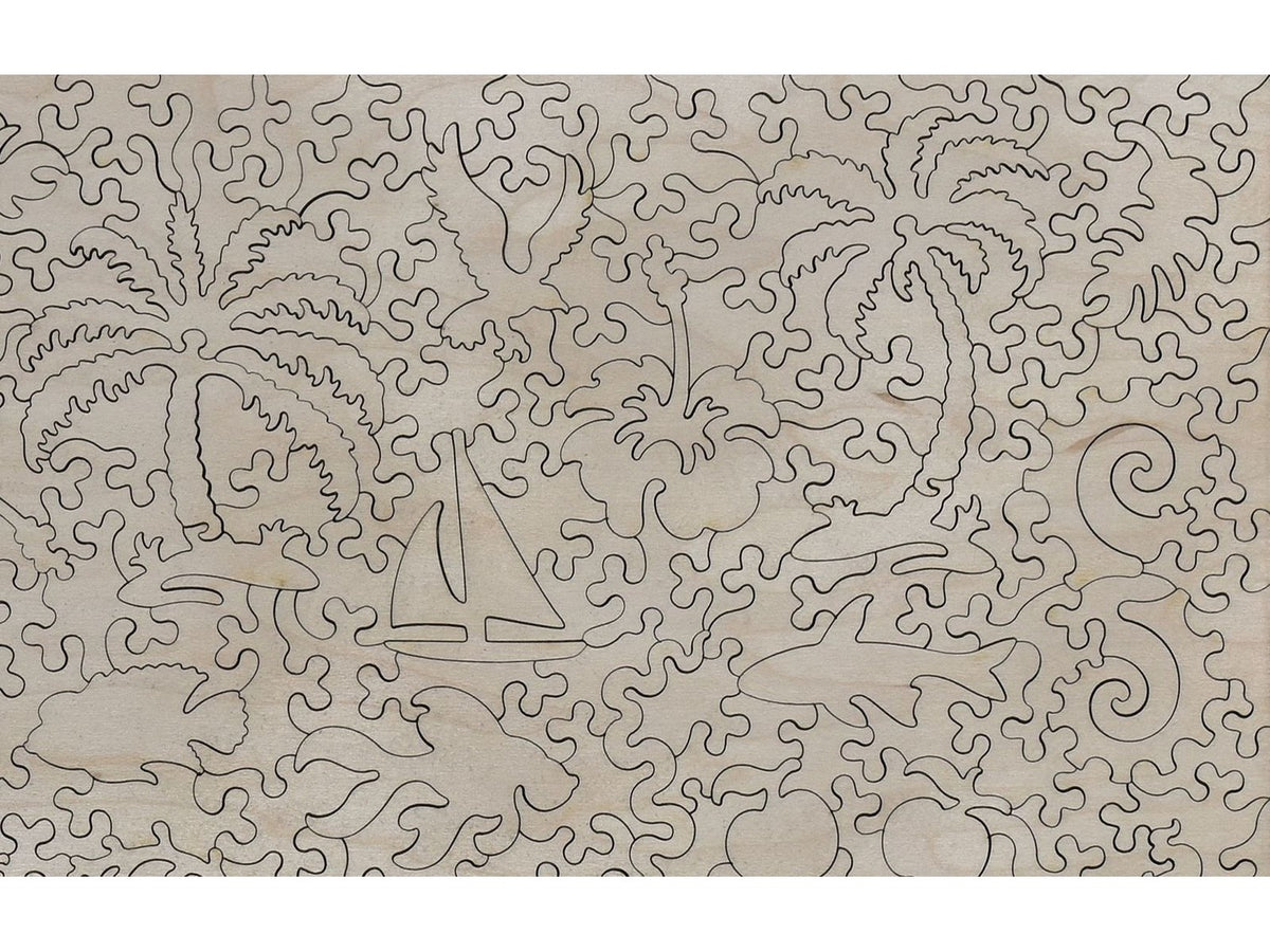 A closeup of the back of the puzzle, Gauguin's Studio showing the detail in the pieces.