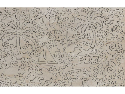 A closeup of the back of the puzzle, Gauguin's Studio showing the detail in the pieces.