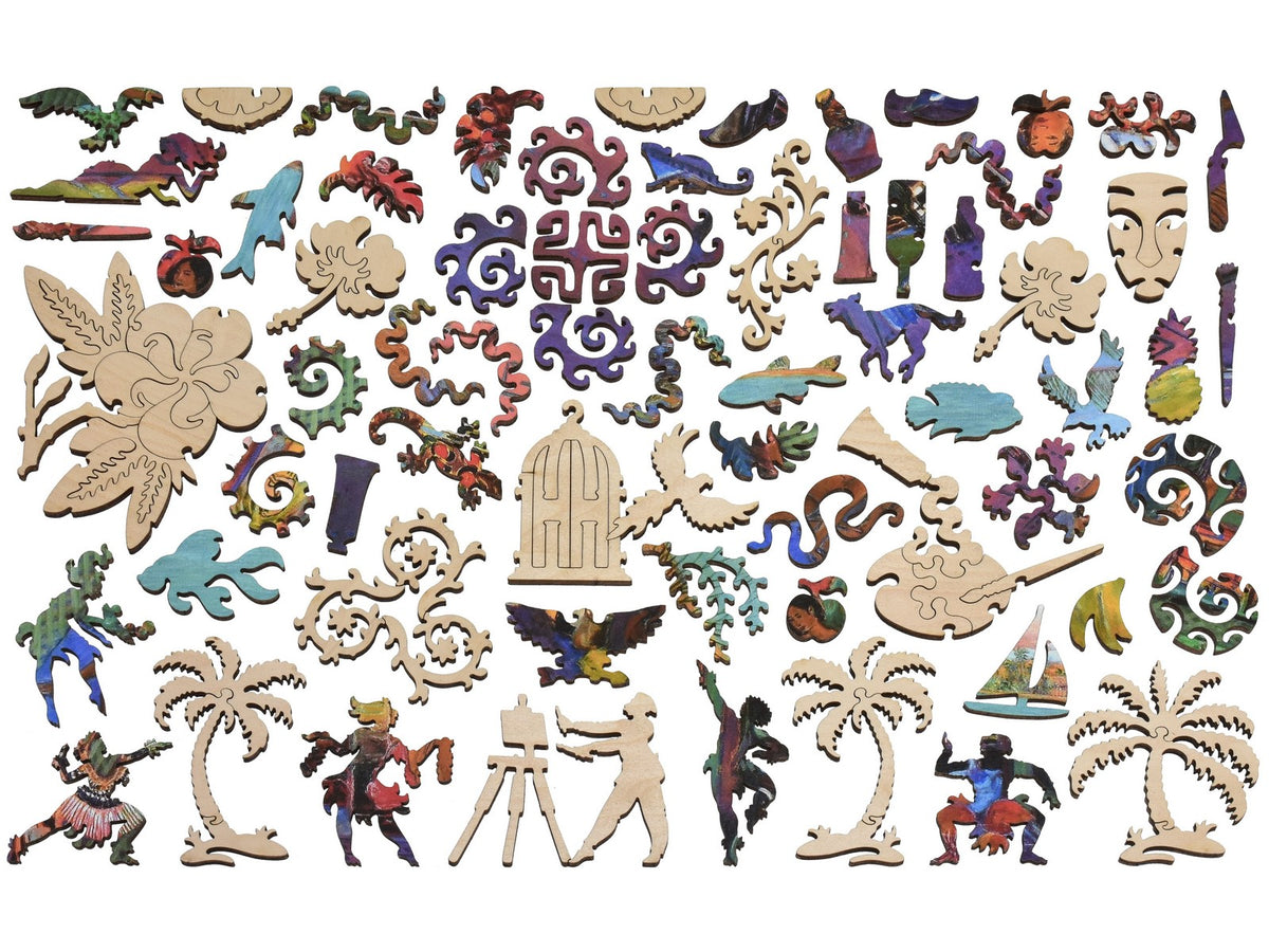 The whimsies that can be found in the puzzle, Gauguin's Studio.