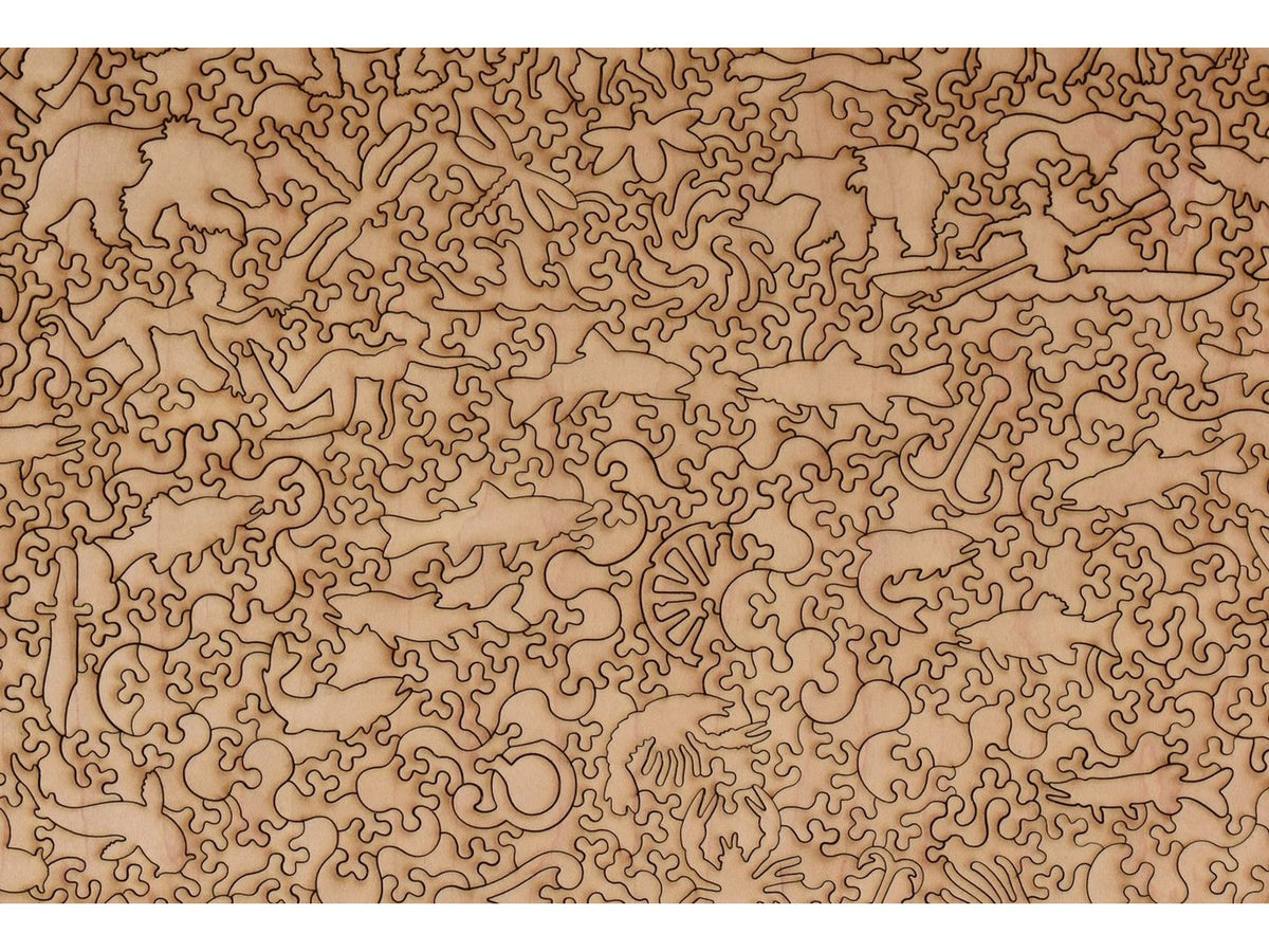 A closeup of the back of the puzzle, Gold Creek, showing the detail in the pieces.