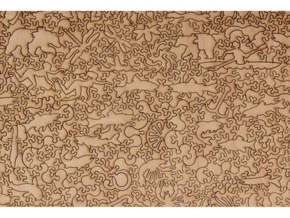 A closeup of the back of the puzzle, Gold Creek, showing the detail in the pieces.