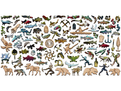 The whimsy pieces that can be found in the puzzle, Gold Creek.