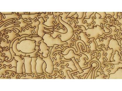 A closeup of the back of the puzzle, Grand Circuit Des Capitales, showing the detail in the pieces