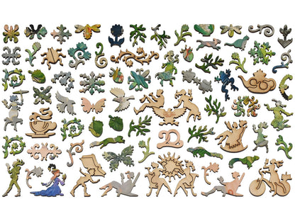 The whimsy pieces that can be found in the puzzle, Holiday Reading.