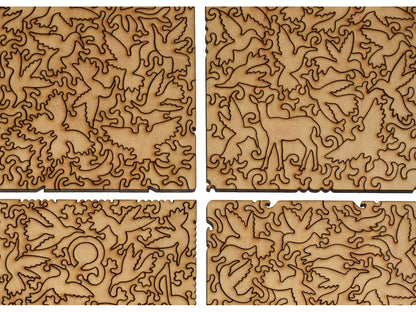 A closeup of the back of the puzzle, Hummingbird Collection, showing the detail in the pieces.