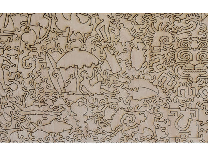 A closeup of the back of the Illustrated Map of the Republic of Mexico showing the detail of the pieces.