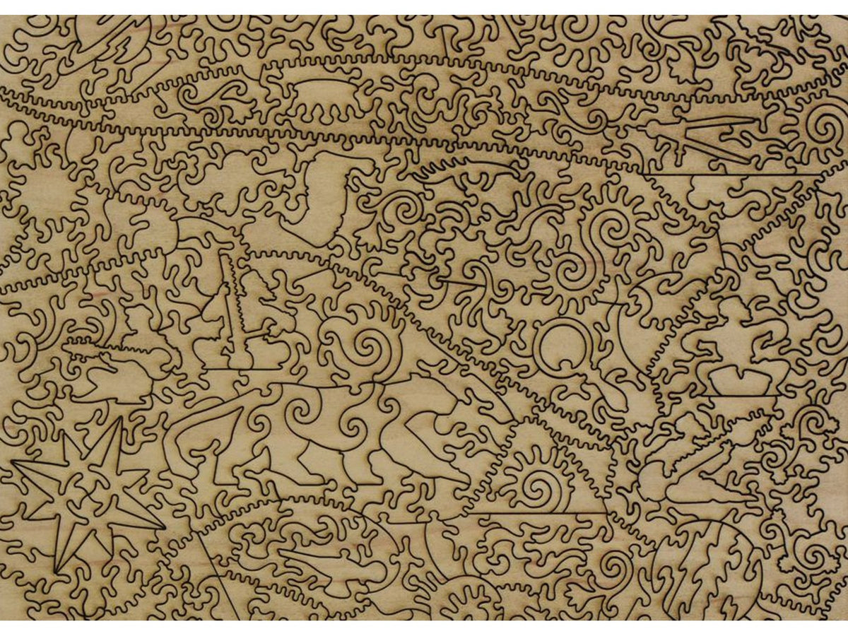 A closeup of the back of the puzzle, Leopard, showing the detail in the pieces.