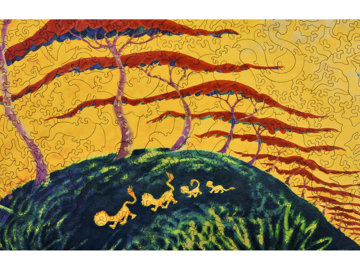 A closeup of the front of the puzzle, Lion Stroll.