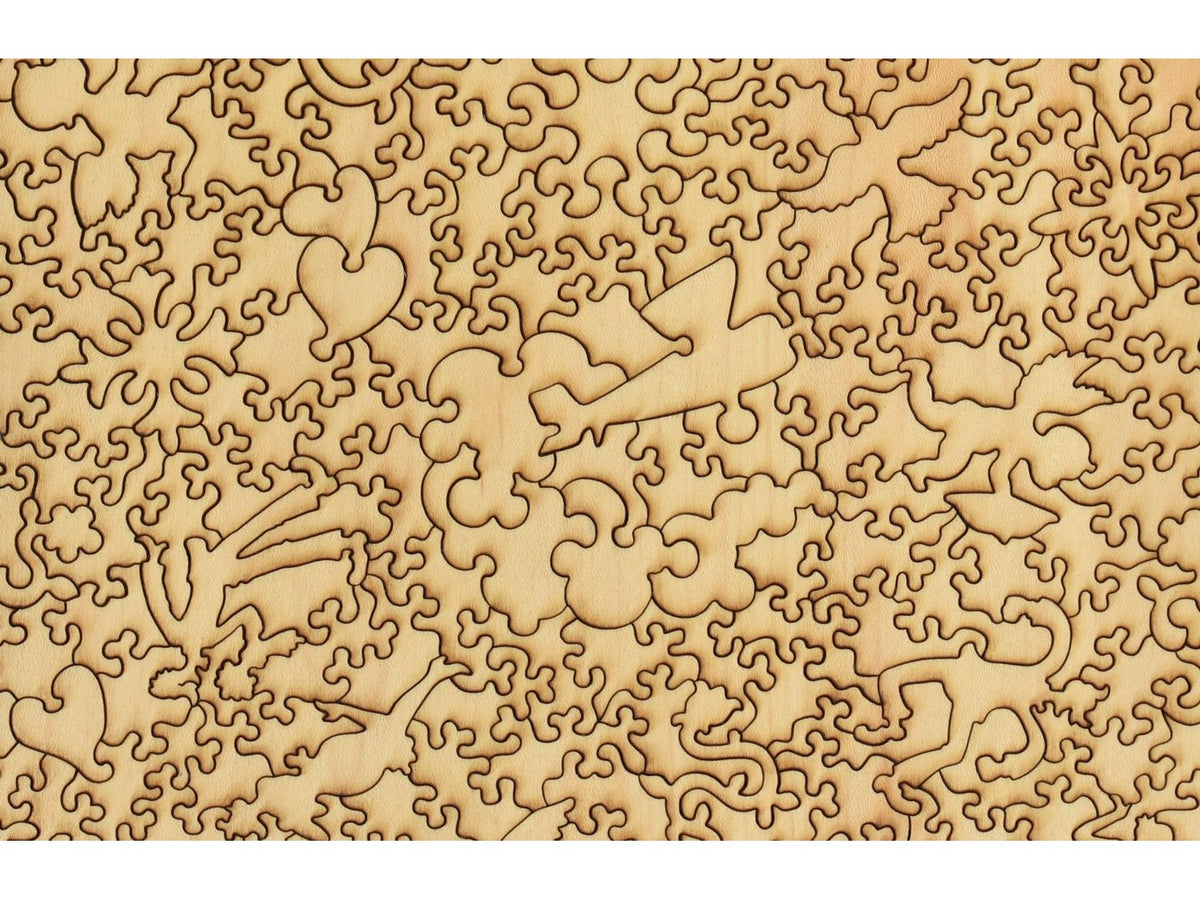 A closeup of the back of the puzzle, Loving Thoughts.