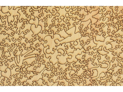 A closeup of the back of the puzzle, Loving Thoughts.