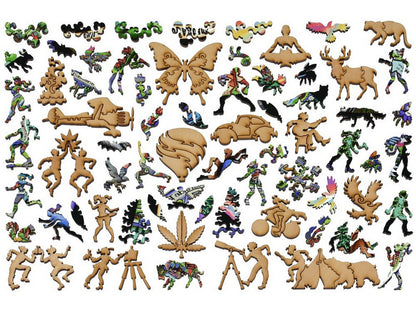 The whimsies that can be found in the puzzle, Map of "Old Town" Boulder, Colorado.