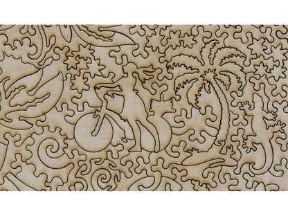 A second closeup of the back of the puzzle, Maui, showing the detail in the pieces.
