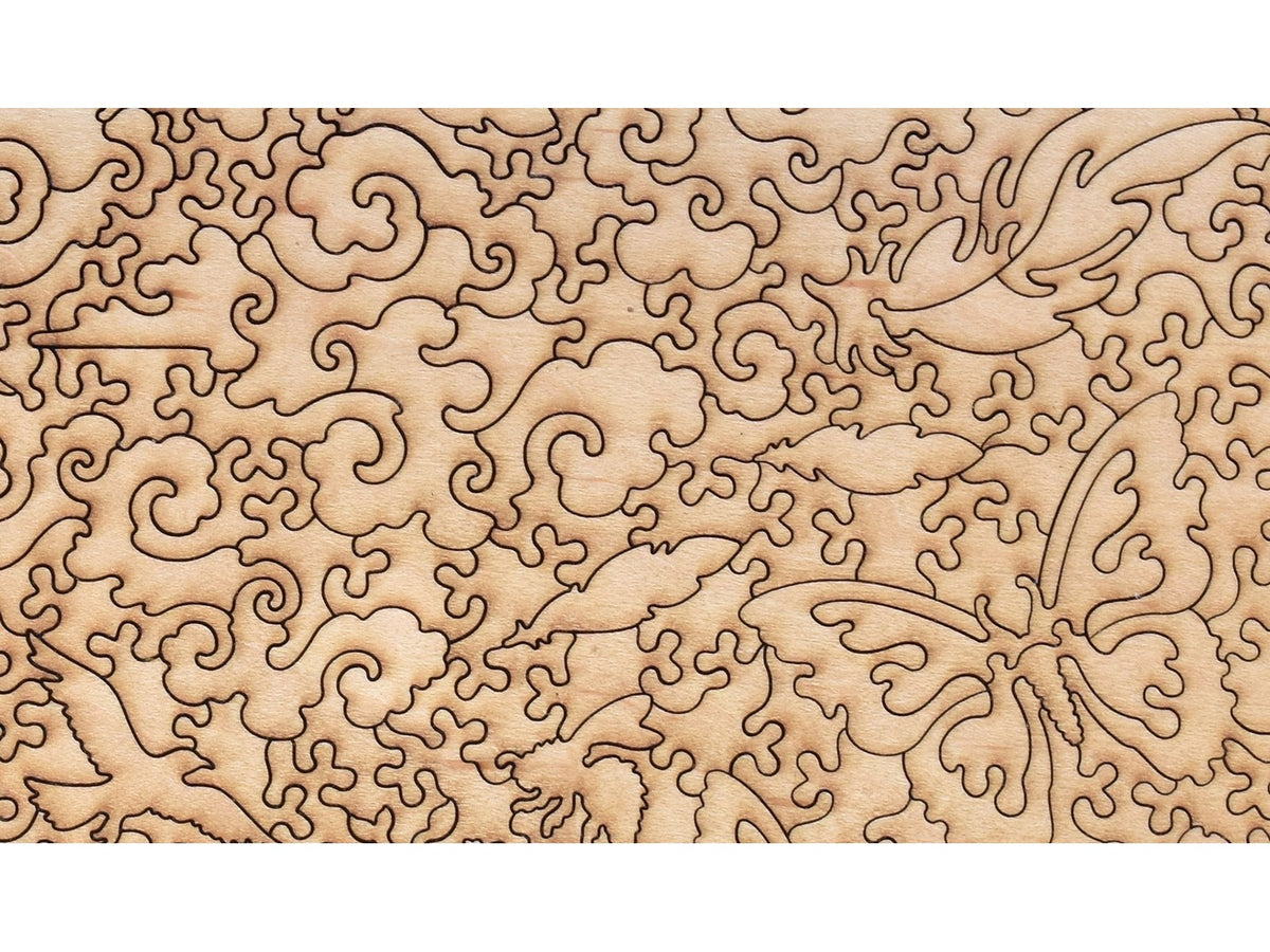 A closeup of the back of the puzzle, Menton Seen from Cap Martin, showing the detail in the pieces.